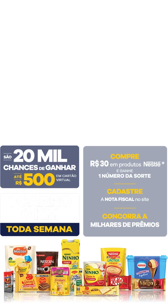 Brinde grátis: Promoção Nestlé Acelere: Concorra a Milhares de Prêmios Cadastrando Sua Nota Fiscal