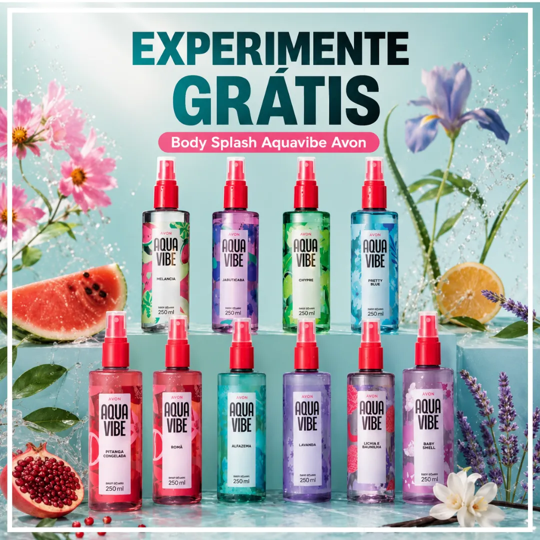 Brinde grátis: Amostra Grátis Avon: Inscrições Abertas para Testar o Body Splash Aquavibe de 250ml