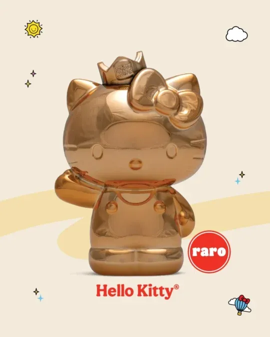 Hello Kitty dourada identificada como rara na divulgação