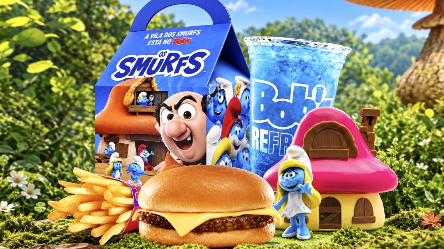 A K Rind Compre e Ganhe Bob's: monte a Vila dos Smurfs com 6 casinhas do Bob's Play