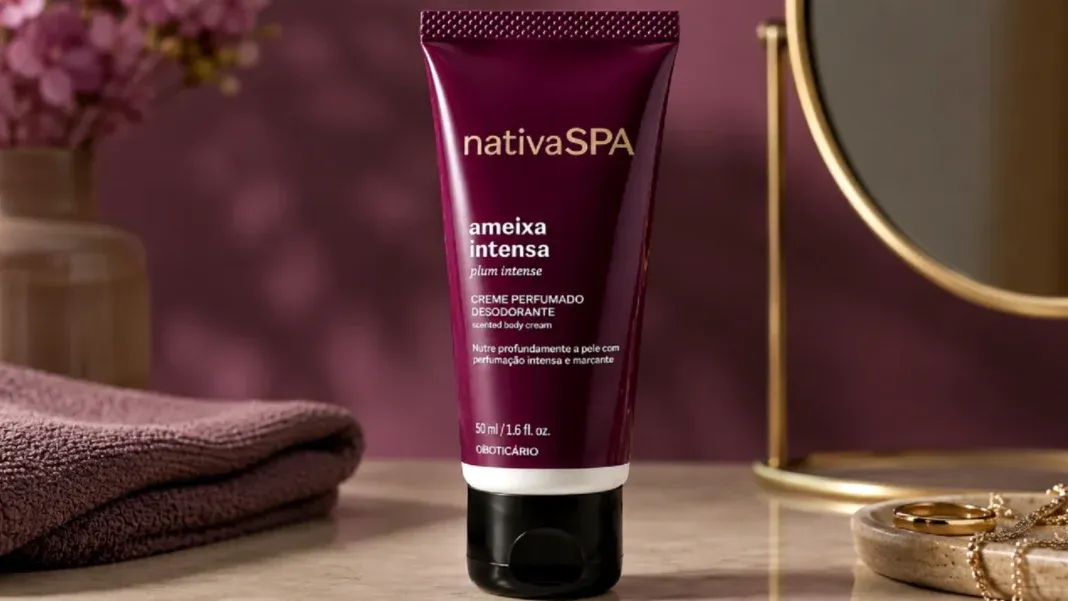 Chamada da campanha do Boticário com a distribuição do hidratante Nativa SPA em duas fases