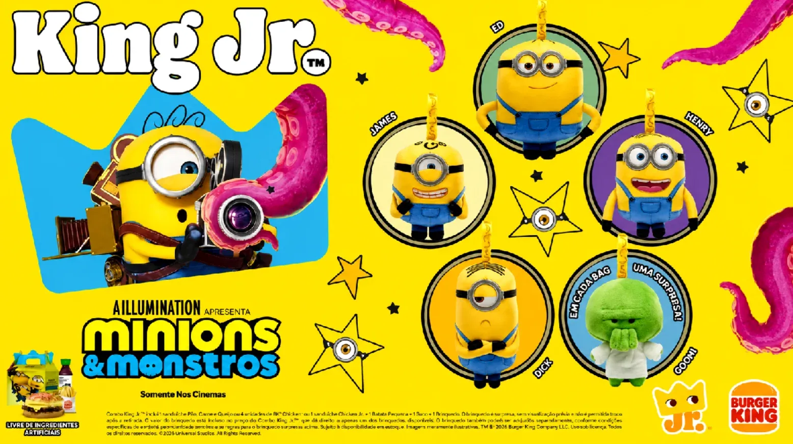 Coleção de blind box dos Minions no Burger King