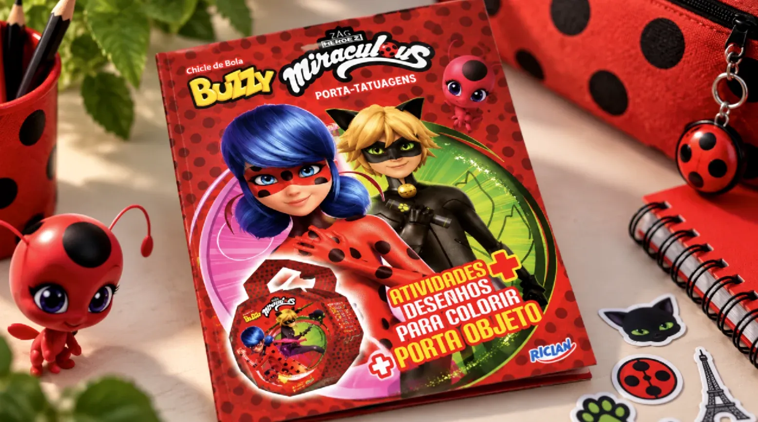 Brinde grátis: Brinde Grátis Buzzy: Peça o Porta-Tatuagens de Ladybug, Naruto e Mais 7 Personagens
