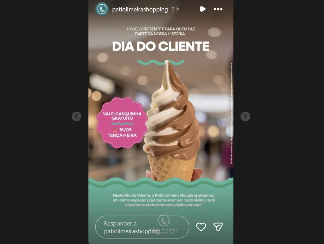 Brinde grátis: Brinde Grátis: Casquinha de Sorvete no Dia do Cliente em Limeira e Mossoró