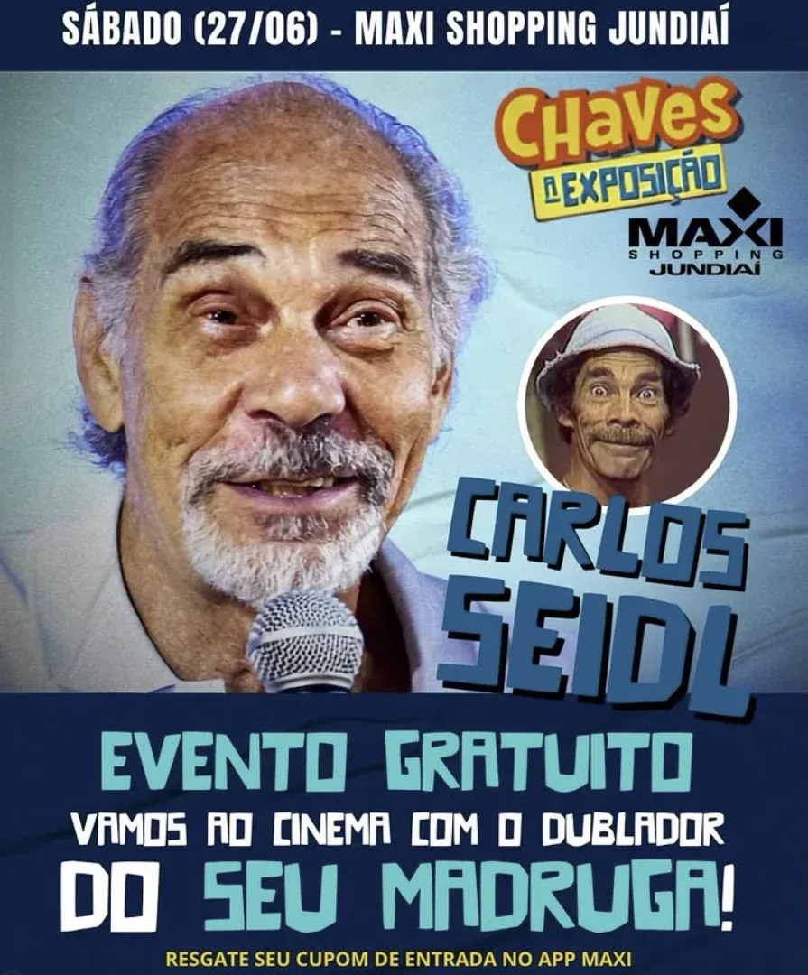 Encontro gratuito de fãs de Chaves com Carlos Seidl