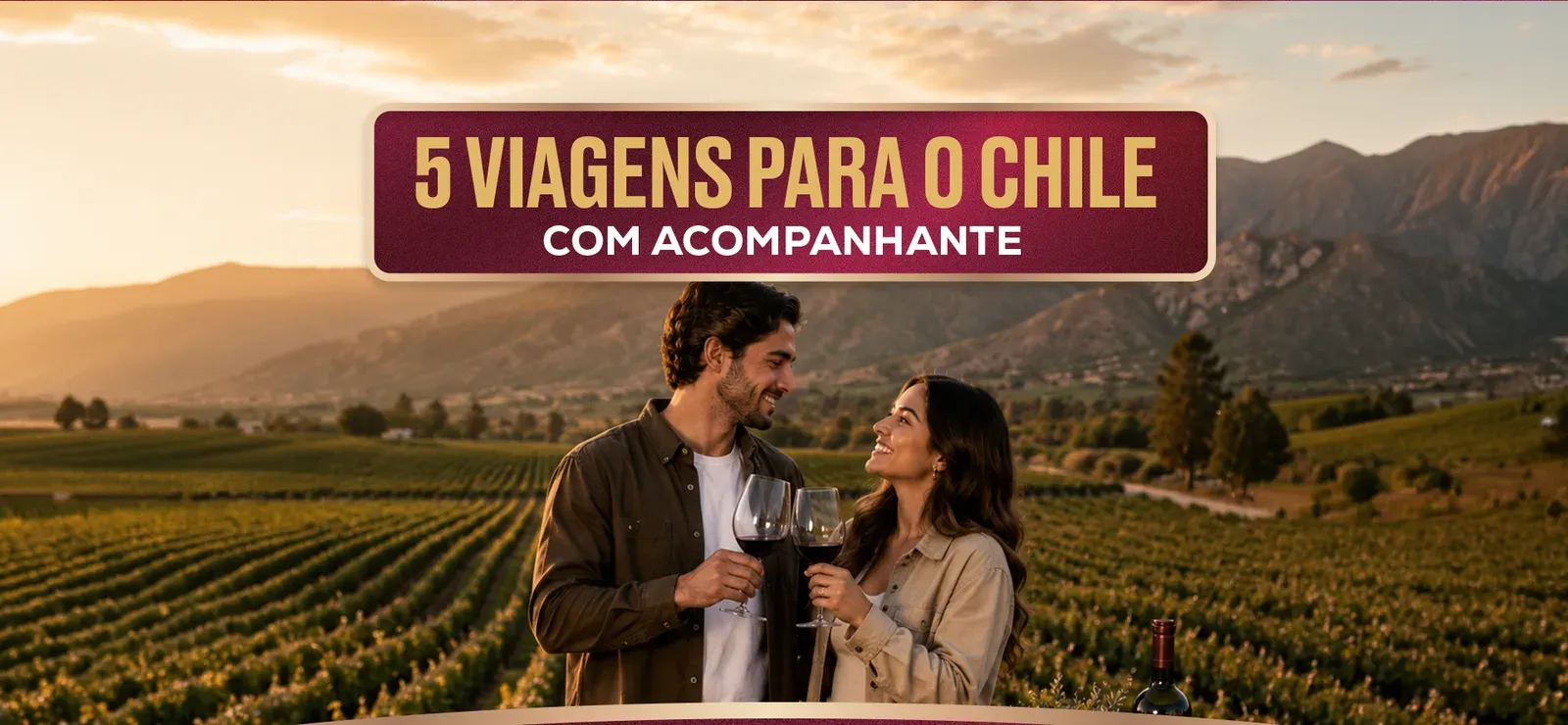 Detalhe dos prêmios da promoção Reservado Concha y Toro: adega de um ano e viagem para Santiago