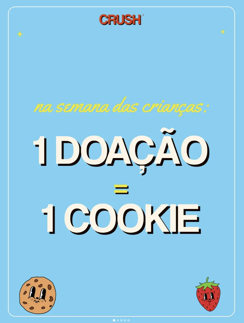 Brinde grátis: Brinde Grátis Crush Cookies: doe um brinquedo e ganhe um cookie em SP