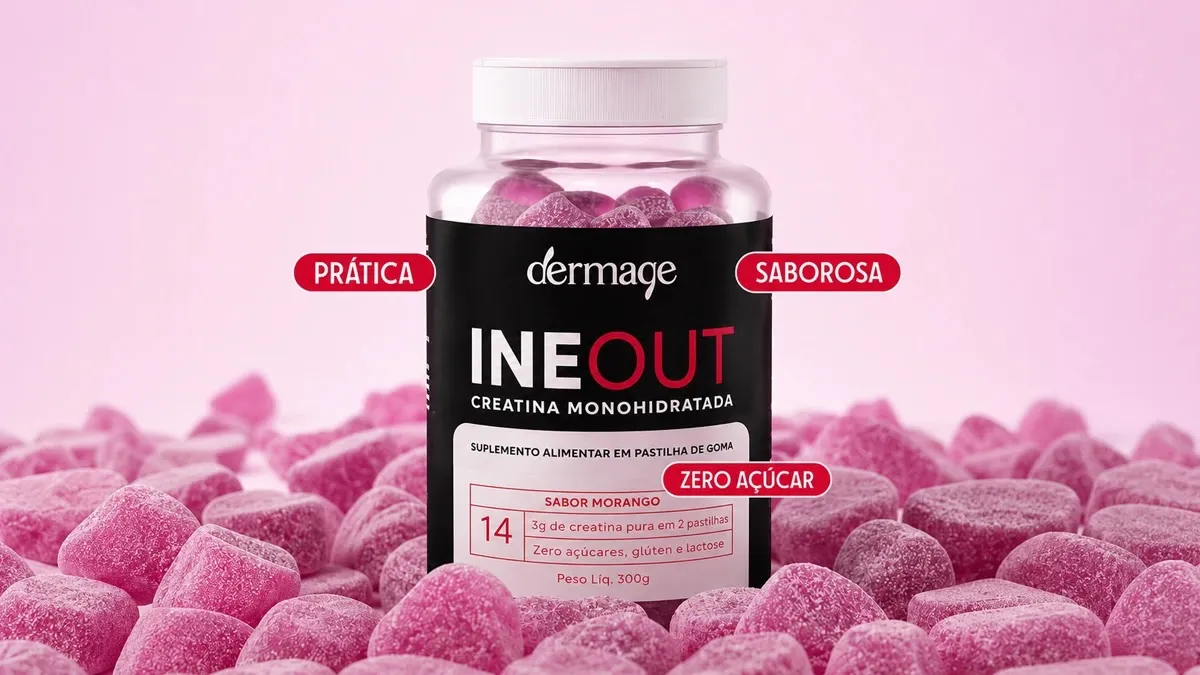 Brinde grátis: Brinde Grátis Dermage: mini creatina em gomas INEOUT para membros do canal