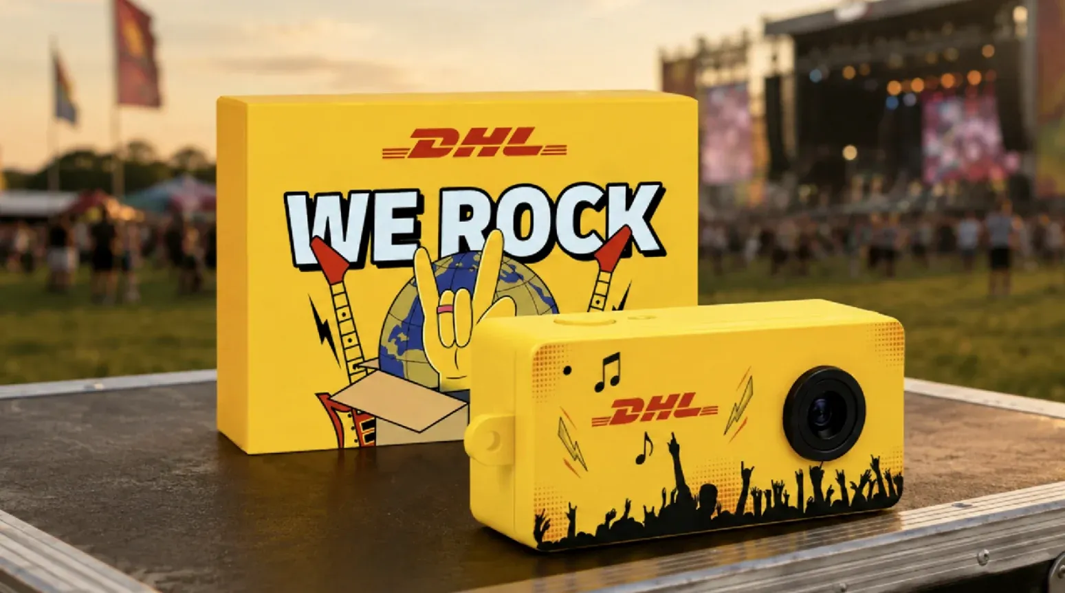 Brinde grátis: Brinde Grátis DHL: Minicâmera Retrô "We Rock" no Rock in Rio 2026