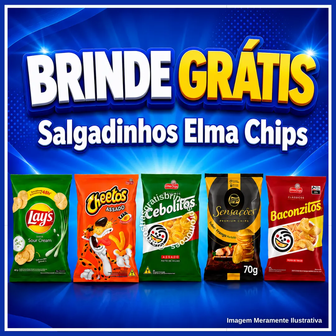 Brinde grátis: Brinde Grátis Elma Chips: Salgadinhos de Graça pelo App Mimoo