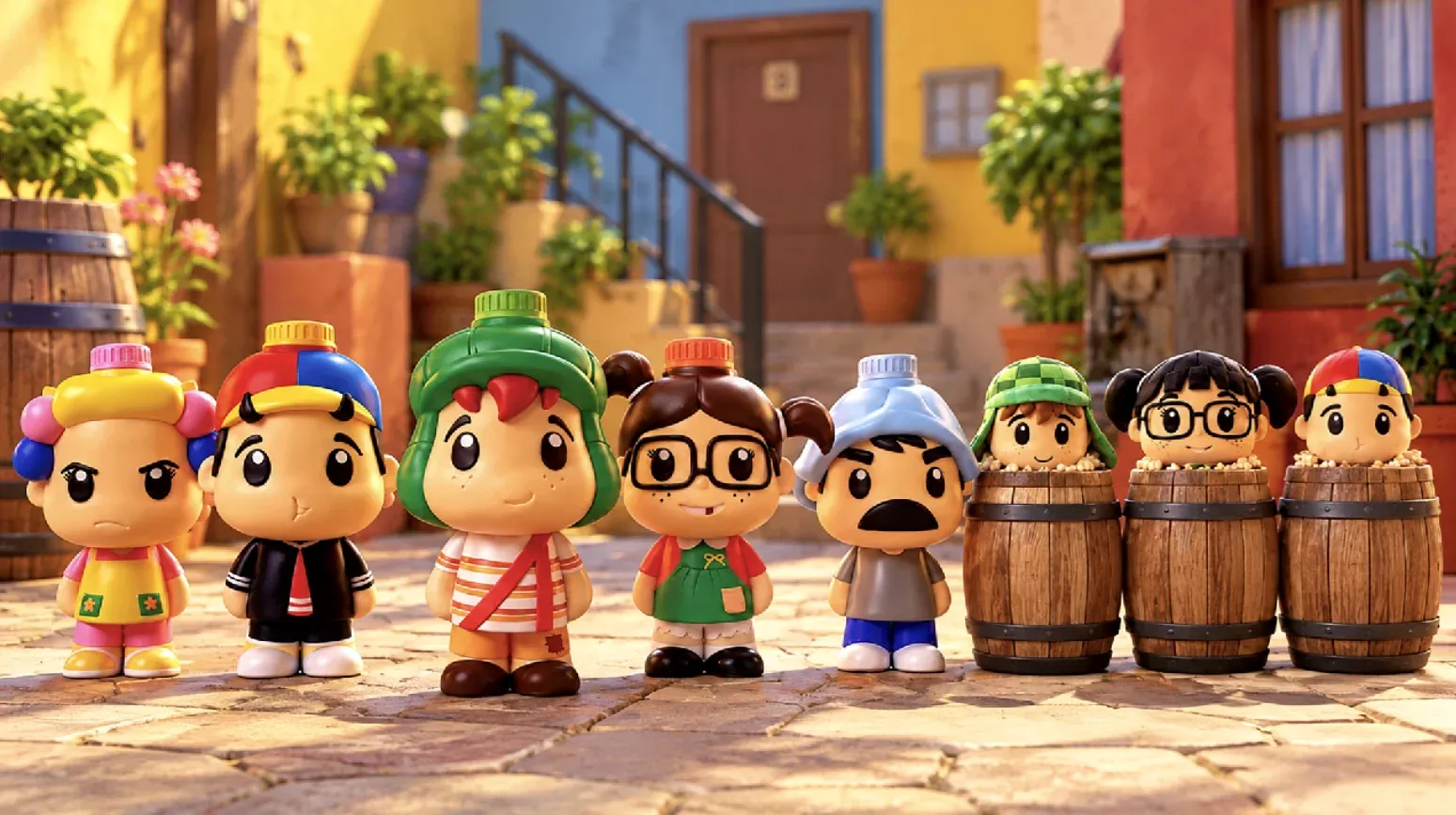 Brinde grátis: Compre e Ganhe Giraffas: garrafinhas e barril de pipoca com pelúcia da Turma do Chaves