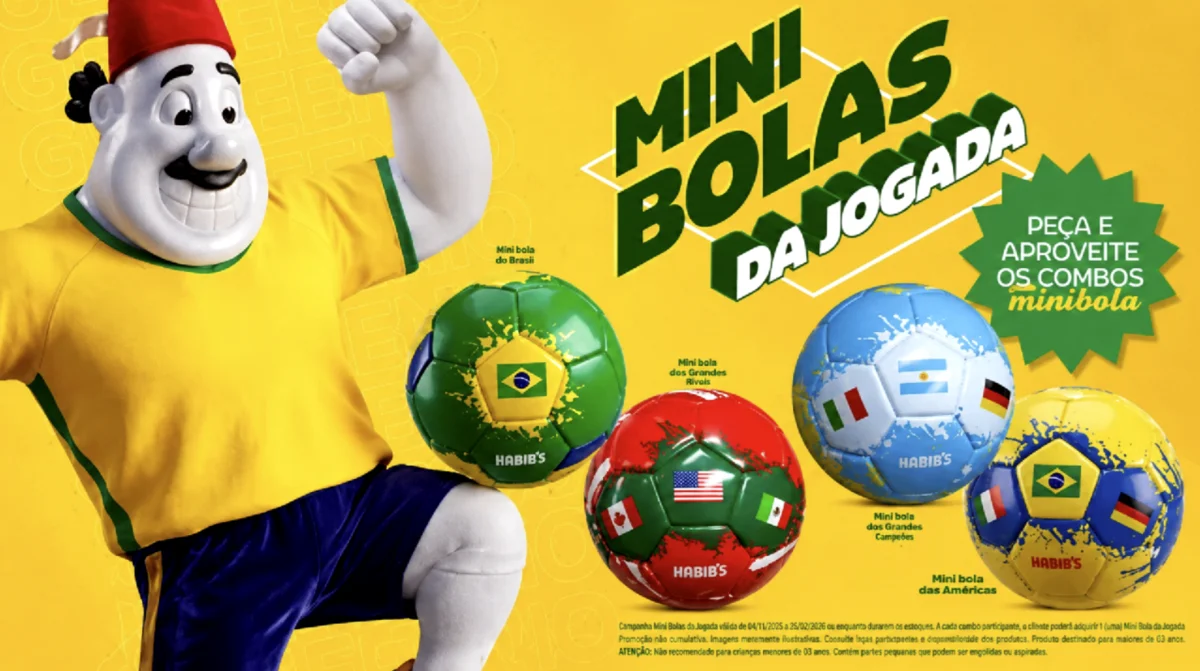 Habib Rind Compre e Ganhe Habib's: Mini Bolas da Copa 2026 nos Combos