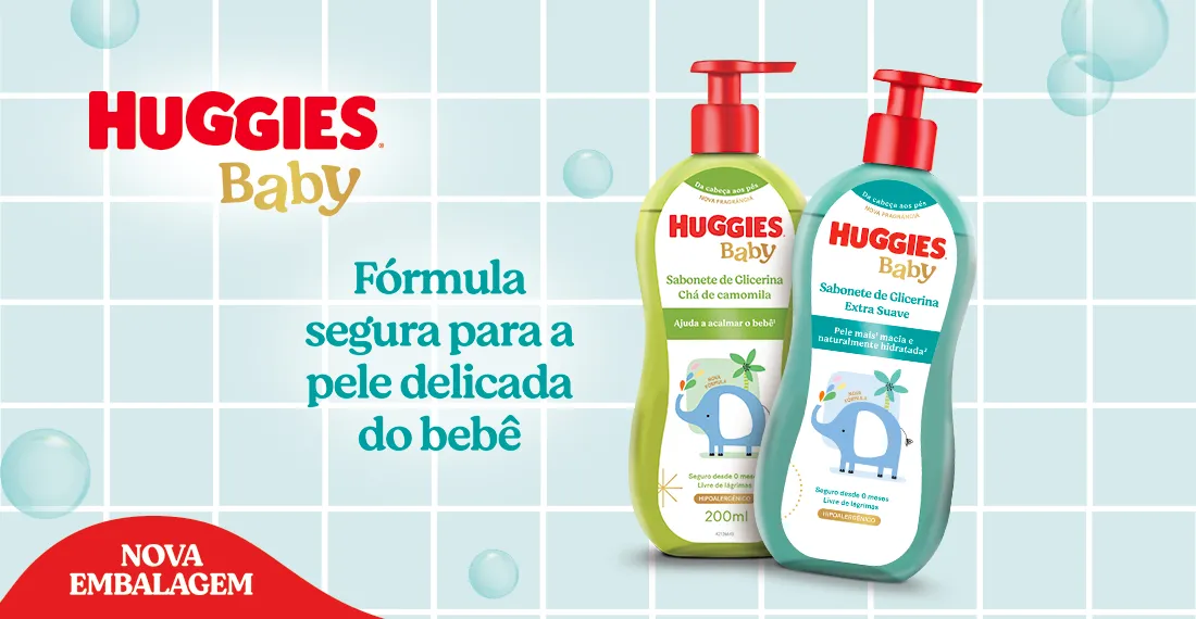 Arte oficial da campanha Huggies Banho Baby no The Insiders