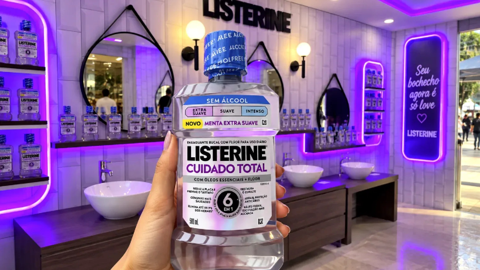 Brinde grátis: Brinde Grátis Listerine: Frasco de 500 ml do Extra Suave na Paulista até 20/09