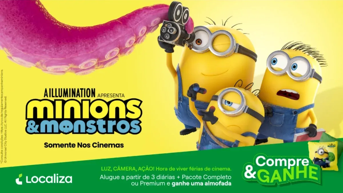 Almofada exclusiva dos Minions liberada pela Localiza nas férias de julho