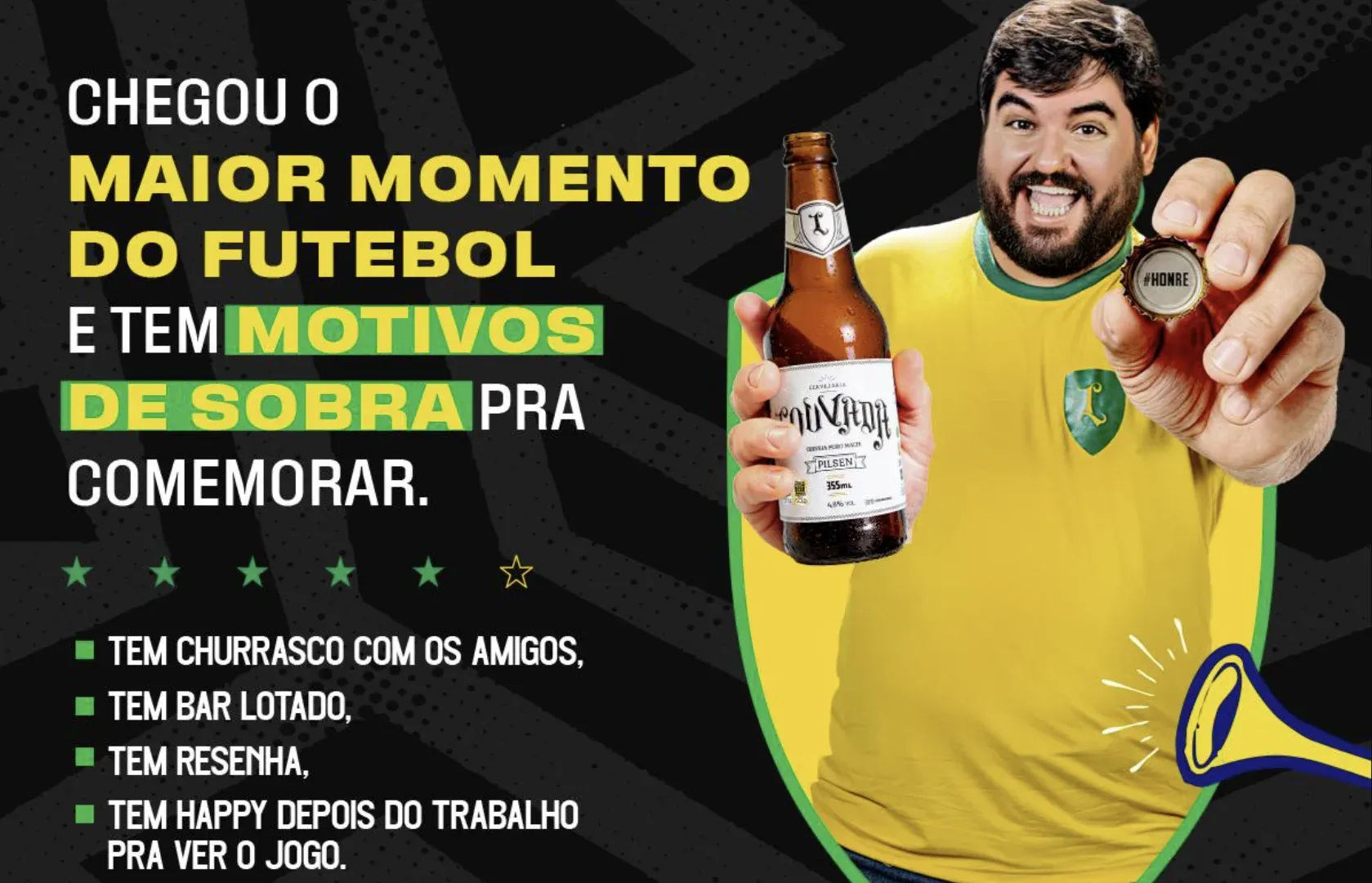 Campanha da cerveja grátis na tampinha da Louvada