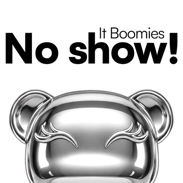 Card da campanha It Boomies No Show com o Mboomie cromado, mascote da MBOOM