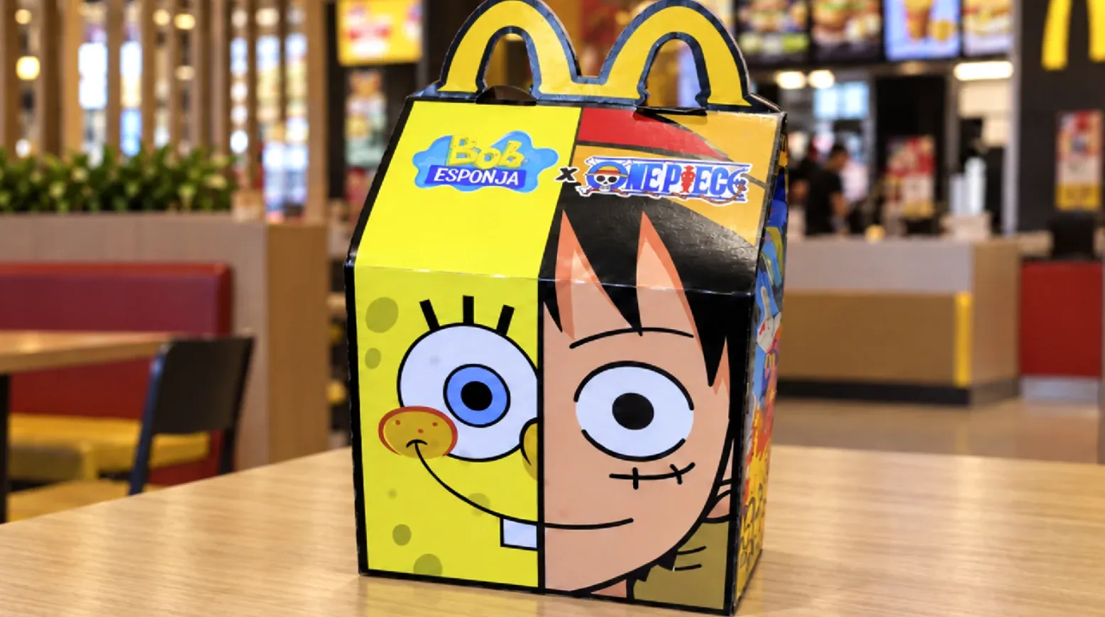 Brinde grátis: Promoção McDonald's: 12 Brinquedos de Bob Esponja x One Piece no McLanche Feliz