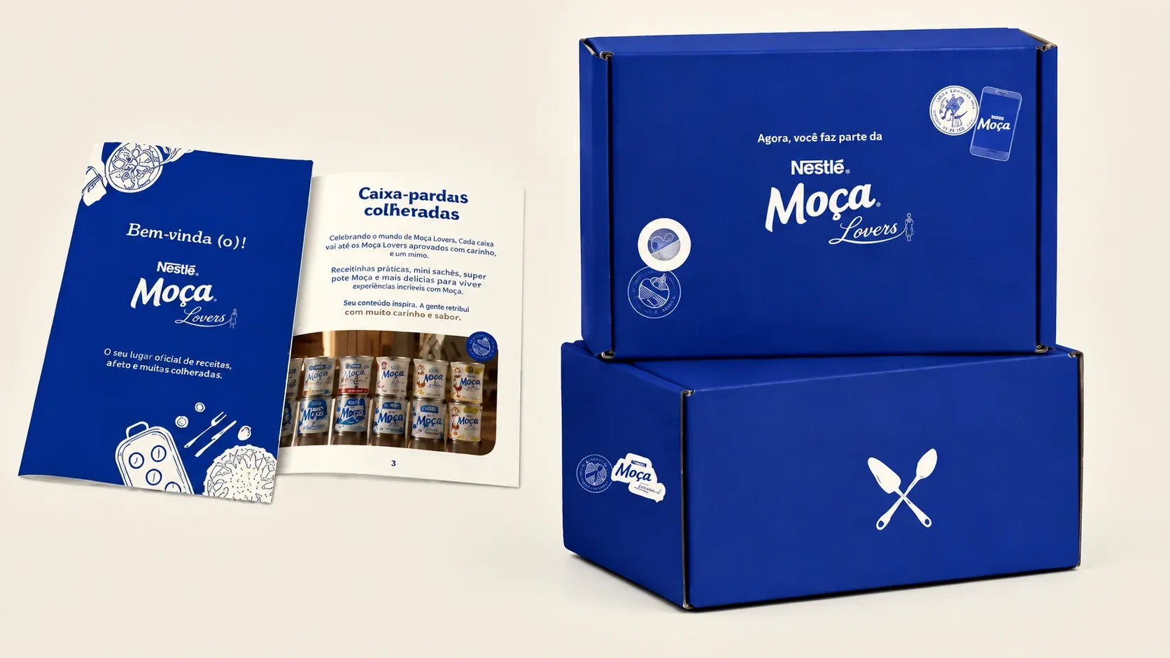 Kit de boas-vindas enviado pela Nestlé aos membros da comunidade Moça Lovers