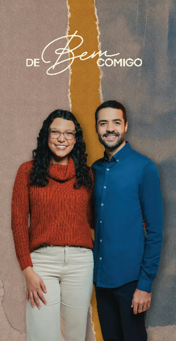 Eder Ferreira e Gabrielle Chaves, autores do estudo De Bem Comigo, na arte oficial do curso