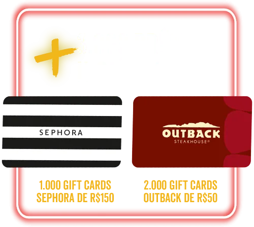 Arte oficial dos vouchers Sephora e Outback previstos na promoção