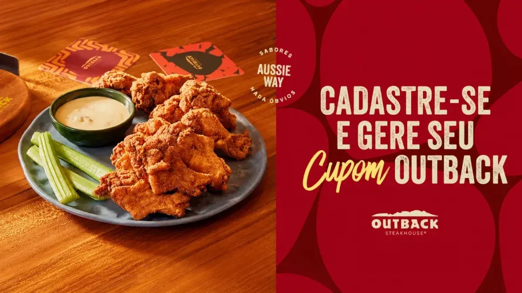 Brinde grátis: Compre e Ganhe Outback: Kookaburra Wings Grátis com Cupom no Site