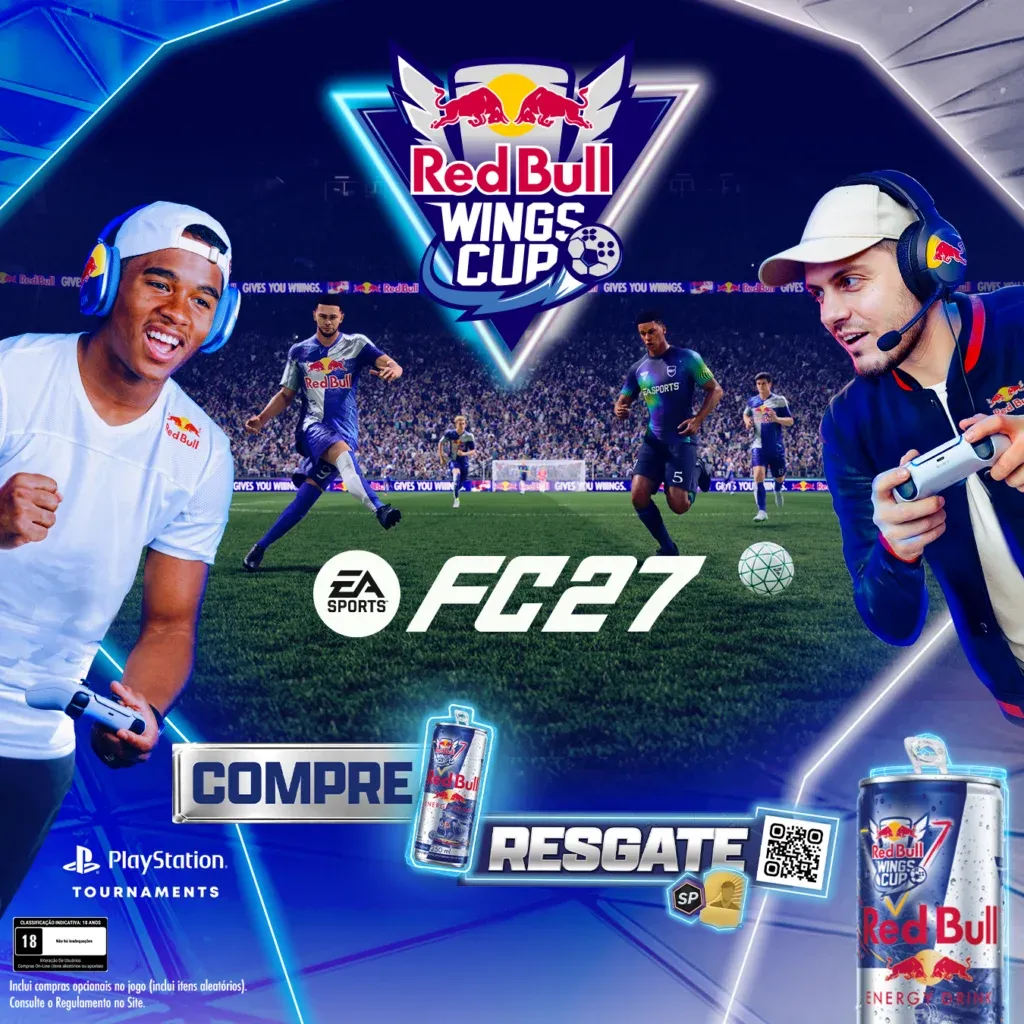 Brinde grátis: Compre e Ganhe Red Bull: Lata Wings Cup Libera Jogador, Uniformes e Season Points no EA FC 27