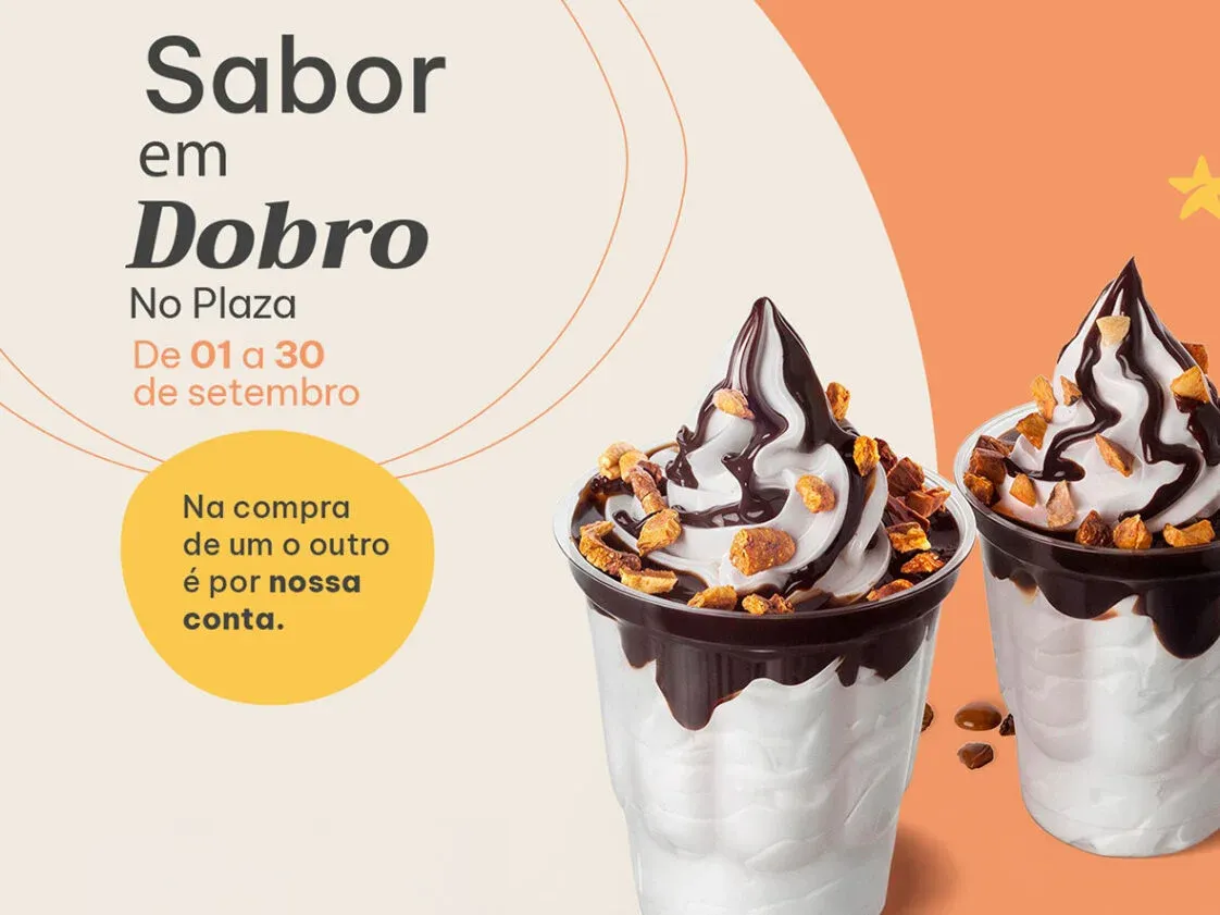 Peça de divulgação da campanha Sabor em Dobro do São Bernardo Plaza Shopping