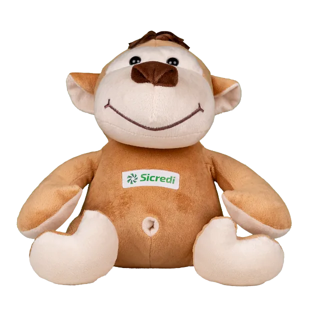 Pelúcia Caco, o macaco, personagem do Clubinho da Poupança Sicredi Serrana.