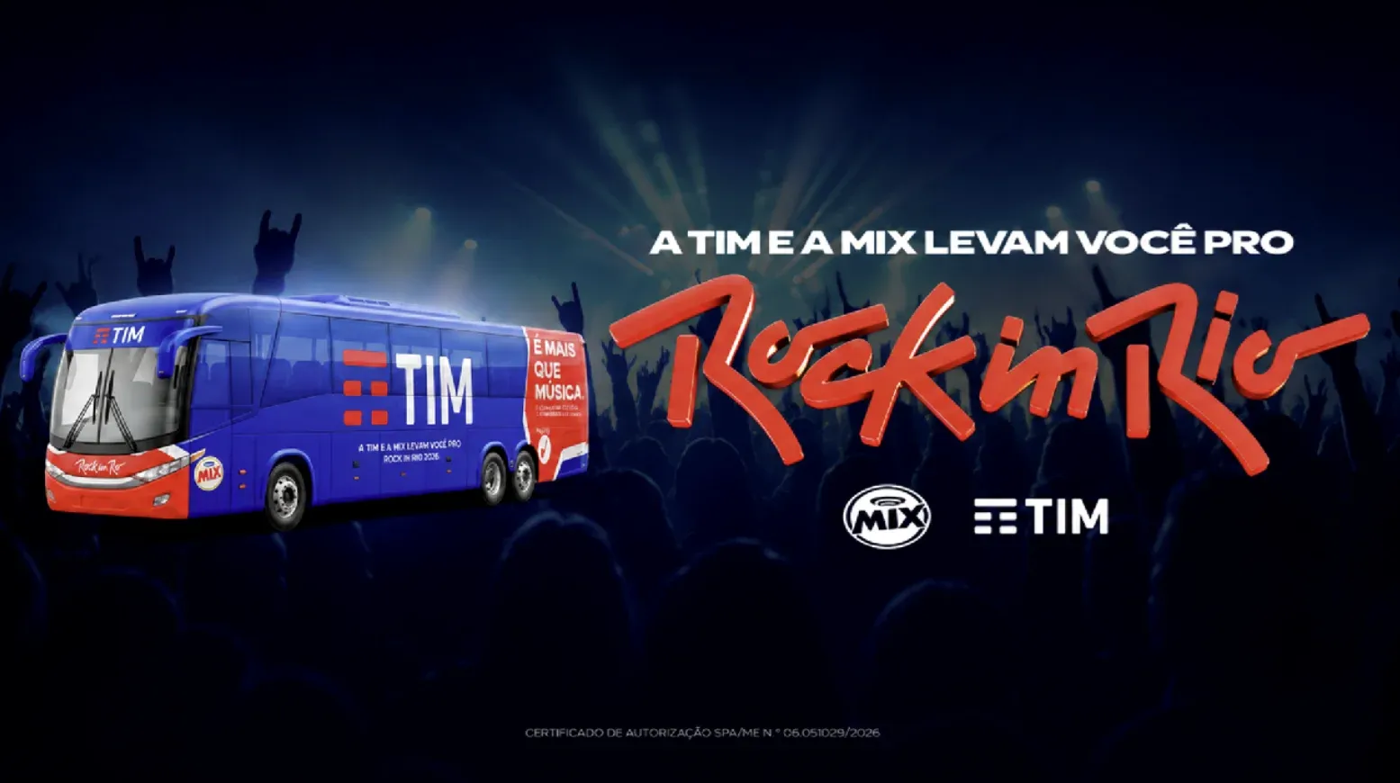 Brinde grátis: Sorteio TIM e Rádio Mix: concorra a ingressos do Rock in Rio 2026 com ônibus saindo de São Paulo