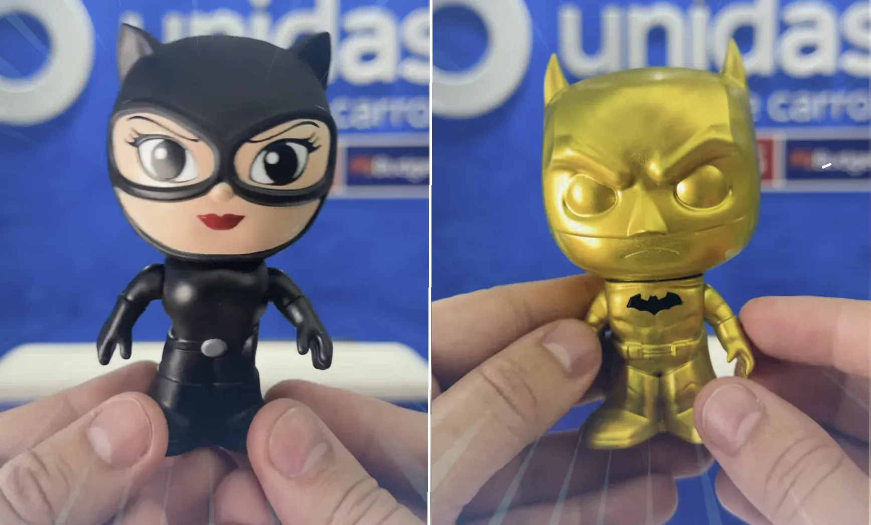 Mulher-Gato e o Batman Dourado, a versão rara da coleção, em miniatura
